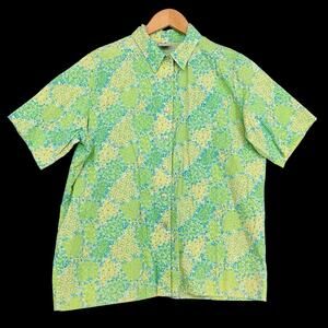 Vtg Floral Patchwork Shirt Womens Sz L Blouse Top Cottagecore USA Manor House